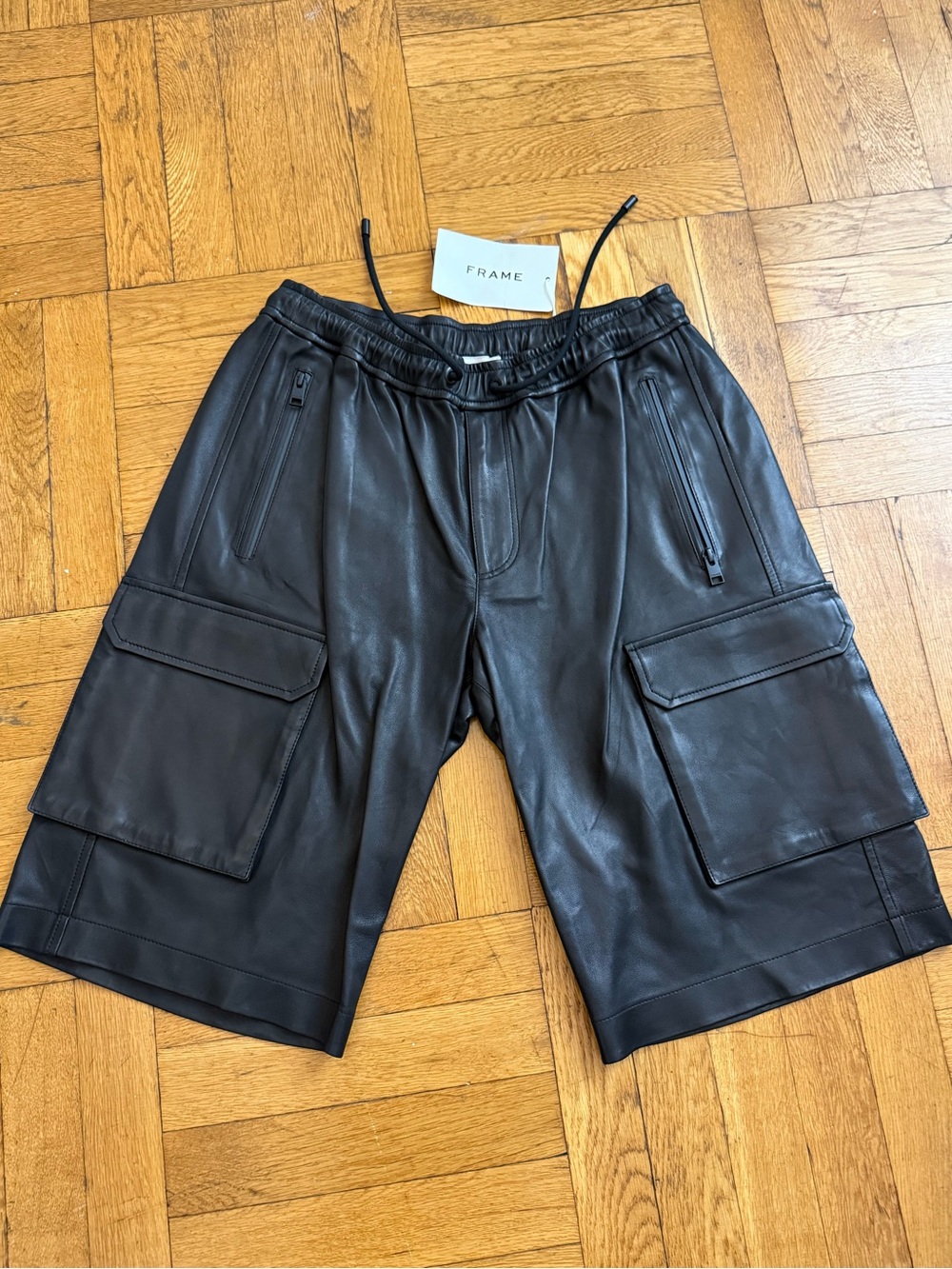 FRAME Men’s Cargo Leather Shorts